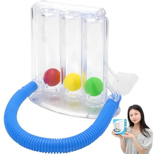 AMSNINK Atemtrainer Lungentrainer, Atemtrainer Mit 3 Bunten Bällen, Kammer Atemübungsgerät, Für Logopädie Therapie Ergotherapie Lungentraining Lungentrainer Atemtraining