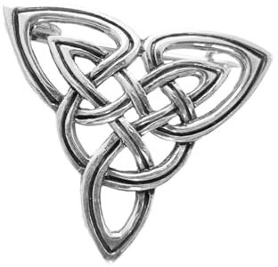 Schmuck Fibel TRISANA 3 cm Keltische Dreiheit Brosche 925 Sterlingsilber