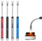 Vmxlso 4 Stück Stabfeuerzeug USB Aufladbar, Lichtbogen Feuerzeug Elektrisch, Elektrisches Feuerzeug Lang, Winddichte Kerzenanzünder für Kerzen Anzünden, Grill, Camping, Kamin (Schwarz+Silber+Rot+Blau)