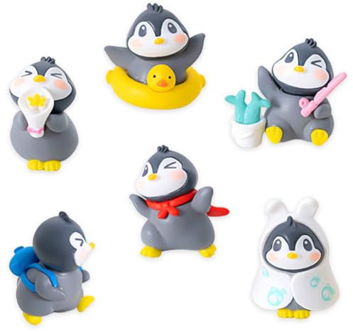 Danbghyuo Pinguinfiguren, Miniatur Pinguin Ornamente, 6PCS Mini Pinguin Figuren,Auto-Rückspiegel, Dekoration für Auto-Dekoration, Pinguin Figur Auto Zubehör in der Mittelkonsole
