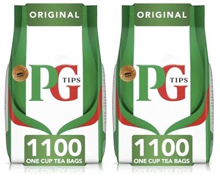 PG Tips Original Tea, Food Solutions Big Pack, Black Tea, 1100 Tea Bags (2 Pack)