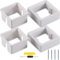 Acmerota Single Socket Spacer 1 Gang Square Spacer 1.18IN/30MM with Installing Position Fixture Surface Box Square Spacer Frame White Box Plate Single Socket Light Switch Surround, Pack of 2
