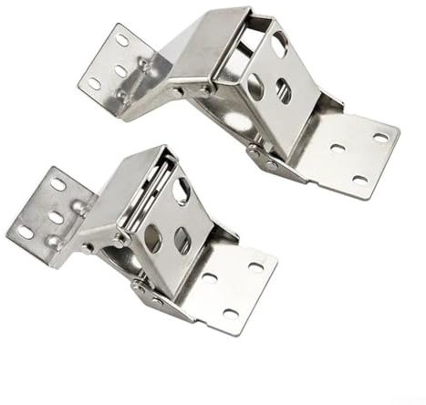 Oniissy Bisagra plegable curvada de acero inoxidable – Herrajes de gabinete resistentes – Bisagra de equipo industrial, estructura gruesa para barco, puerta de jardín, plata (B-1404-B-3)