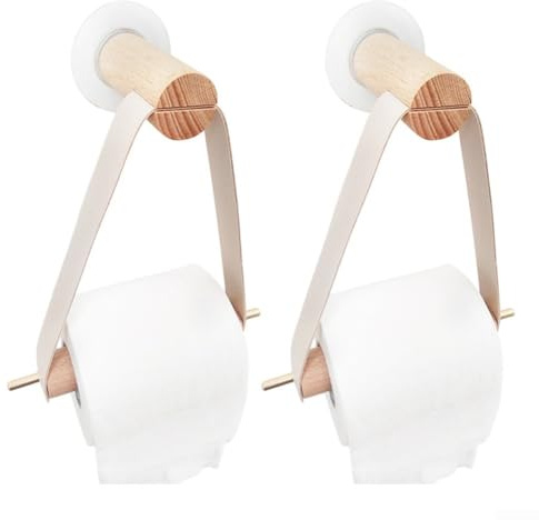 Punch Installation Porte-papier toilette en bois finition cuivre Blanc