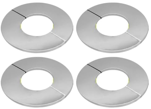 Gettimore Piastre di rosetta autoadesive in acciaio inox decorative per tubi da parete, per lavello della cucina, rubinetto e termosifone, resistenti al calore, confezione da 4, 60 pezzi