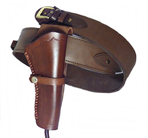 Gürtel + Holster Westernholster mit Patronenschlaufen Rindsleder braun