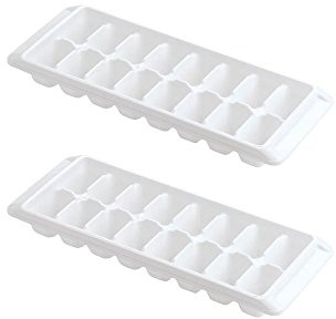 Kitch 2 Pack - 32 Cubes - White Easy Release Ice Cube Tray, 16 Cubes (Pack of 2)