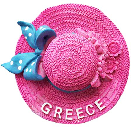 Kreta-Griechenland-Strohhut-Magnet-Magnet-touristische Souvenir-Aufkleber-, Haus-u. Küchen-Dekorations-Griechenland-Kühlschrank-Magnet aus China