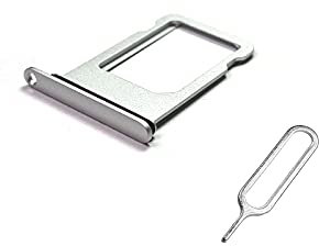 TechZone Replacement Nano Sim Card Tray Slot Holder for Apple iPhone 7 Silver and Sim ejector Tool