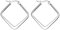JewelryWe Schmuck Damen Ohrringe Edelstahl Poliert große Quadrat Viereck Geometrie Hoop Creolen Ohrstecker Silber 25mm