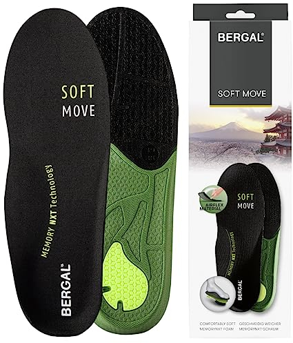 BERGAL SOFT MOVE Gel-Komfort-Einlegesohlen mit Memory-Schaum, Polsterung und Dämpfung bei jedem Schritt mit Memory-Support-Foam und Gel für alle Freizeitschuhe und Sneaker, Gr. 38/39