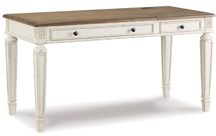 Signature Design by Ashley Realyn French Country Home Office Schreibtisch mit USB-Aufladung, 152,4 cm, Weiß