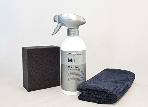 Koch Chemie Motorplast Motorkonservierer Schwamm ,Clean2 Schwarzes Mikrofasertuch 40 X 40 cm