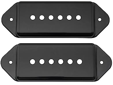 Musiclily Pro 49,2mm P90 Dog Ear Short/Low Position Capot Micro Manche for USA USA Les Paul/Vintage Style Epiphone, Noir (Lot de 2)