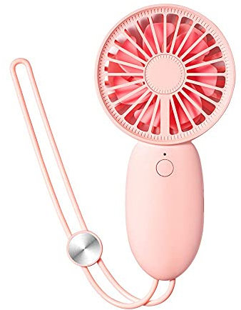 Outdoor Dormitory Office Mini Handheld Suspension Low-Noise Mute Double Fan Blade Electric Fan 5-Speed Adjustable USB/Power Bank/Car Power Supply/Computer Charging