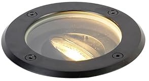 Qazqa - Modern Outdoor Ground Spot I Ground Light Black IP65 - Delux- - Modern - Suitable for LED GU10 | 1 Way Light - Stainless Steel Ground spotway Light - Suitable for