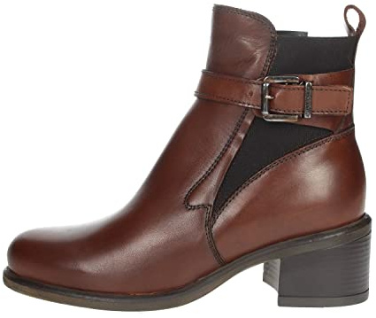 Valleverde Tronchetto Donna 49240 in Pelle Marrone Modello Casual. Una Calzatura Comoda Adatta per Tutte Le Occasioni. Autunno-Inverno 2022. EU 38