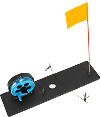 Fowybe Eisfischen Tip-Up,Winter EIS Angelrute Tip Up mit Fahnenstange Anzeigerstange,Eisangeln Zubehör für Outdoor Angeln Tragbare Winter EIS Angelrute Tip Up,Angelzubehör für Outdoor Winter