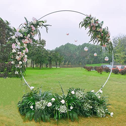Arche de mariage ronde en métal pour décoration de jardin, arche photo, ballons, tonnelle, décoration pour la Saint-Valentin, anniversaire, fête de mariage - Or blanc - 1 m/1,2 m/1,5 m/1,8 m/2 m/2,5 m