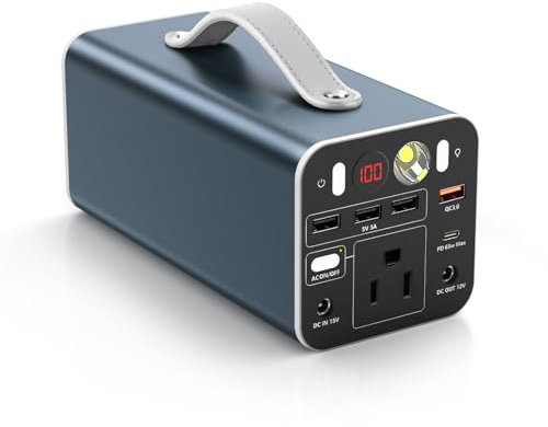 Powdeom 155Wh Portable Power Station, 42000mAh Laptop Power Bank with 150W AC Outlet, Dual Way 65W PD/USB-C Port