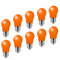 Jiotouhu 10er Pack E27 Edison Schraube LED Glühbirne, 3W (30W), A50 Globe Glühbirne Glühbirne für Hochzeit Halloween Weihnachtsfeier Bar Stimmung Ambiente Dekor, Orange