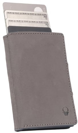DONBOLSO Wallet Flip - Slim Wallet mit Flipcase - Leder Geldbeutel mit RFID Schutz - Schmale Geldbörse mit Platz für bis zu 9 Karten - Mini Portemonnaie für Herren und Damen - Wallet mit Münzfach
