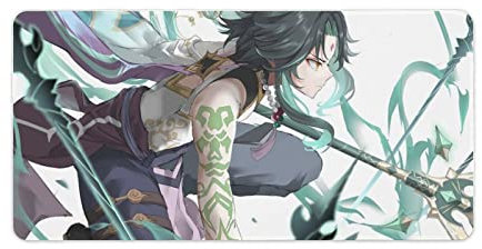 Tapis Souris Genshin Impact Xiao Tapis Souris Jeu d'impression 3D Gamers Bureau Extra Large Tapis Souris Base en Caoutchouc antidérapant Tapis Souris 30x60cm