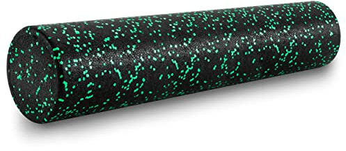 ProsourceFit High Density Foam Rollers 36 - inches long, Firm Full Body Athletic Massage Tool for Back Stretching, Yoga, Pilates, Post Workout Muscle Recuperation, Black/Green