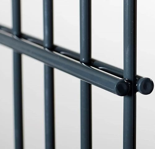 JeCo Doppelstabmattenzaun Anthrazit mit Pfosten und Abdeckleisten - schwere Ausführung 8/6/8 - inkl. Zubehör (Höhe 123 cm | Länge 7,5 m, anthrazit)
