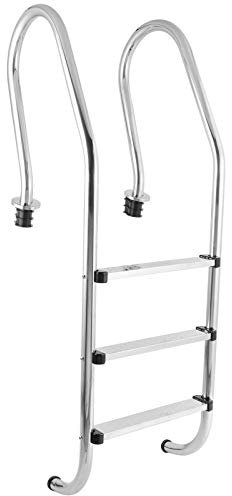 Escalera De Piscina Enterrada De 3 Peldaños Compatible con Piscina Interior Al Aire Libre con Peldaño Antideslizante De Acero Inoxidable