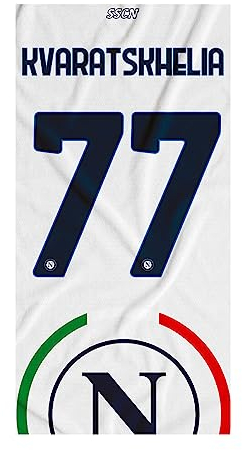 SSC NAPOLI Unisex – Erwachsene Telo Mare Kvara Strandtuch, Weiß, TU