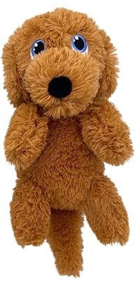 Kong Comfort Pups Plüschpelz mit geringer Füllung und knisterndem Geräusch mit Quietscher (Medium, Goldie)