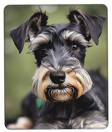 ZISHAK Adorable tapis de souris personnalisé Schnauzer épais, lavable, base en caoutchouc antidérapant