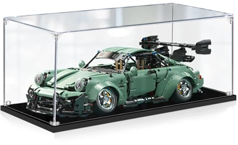Acryl Vitrine Schaukasten Vitrine Kompatibel Mit Lego Porsche 911 Chiron,Schaukasten Staubdicht Showcase Display Case (Ohne Modell Kit) 3mm