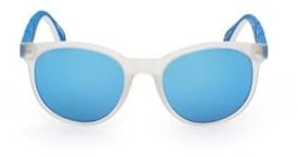 ADIDAS Unisex-Sonnenbrille mit Vollrand, rund, UV-Schutz, OR010226X53, Kristall/Blau, 53