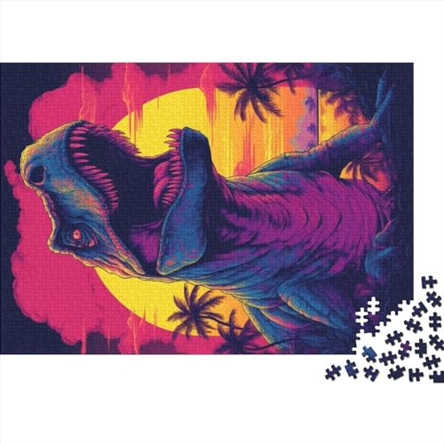 1000 Teile Puzzle Für Erwachsene, Dinosaurier, T-Rex, Sonnenuntergang, Dino, Holz, Kreative Kunst, Puzzle, Geschenke, Puzzle Für Erwachsene Und Kinder (Größe 75X50cm)