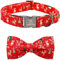 Lionheart glory Weihnachtliches Hirsch-Hundehalsband, rotes Hundehalsband, verstellbar, weich und bequem, Fliege, Halsbänder für kleine Hunde, Mädchen oder Jungen, Haustiergeschenk, Herbsthalsband,