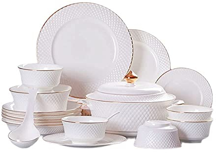 Juego de vajilla de porcelana de hueso de 60 piezas, servicio de cerámica de Phnom Penh de lujo para 12, regalo para el hogar, fiesta familiar