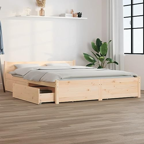 Bettgestell Familienbett Palettenbett Bett mit Schubladen 120x200 cm