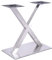 LANNADD Pieds de table en acier inoxydable brossé - En forme de X - Double pied de table - Argenté
