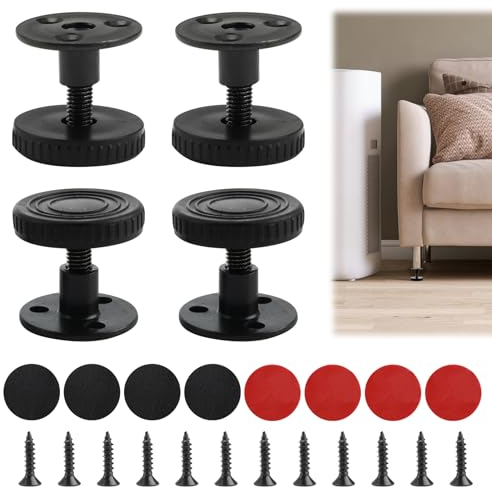 Piedini Regolabili per Mobili - Set da 4 Piedini Mobili - Installazione Forata o Autoadesiva - Capacità di Carico 100kg, Anti-Rumore e Antiscivolo - Adatti per Tavoli, Armadi, e Altro Ancora(27-40mm)