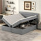 Das Stilvolle Und Schlichte Doppelbett (140 X 200 Cm) Verfügt über Eine Weiche Rückenlehne Und Einen Neuartigen Stauraum Zum öffnen Und Schließen, Der Ihnen Den Zugriff Auf Gegenstände Erl(Color:Grey)