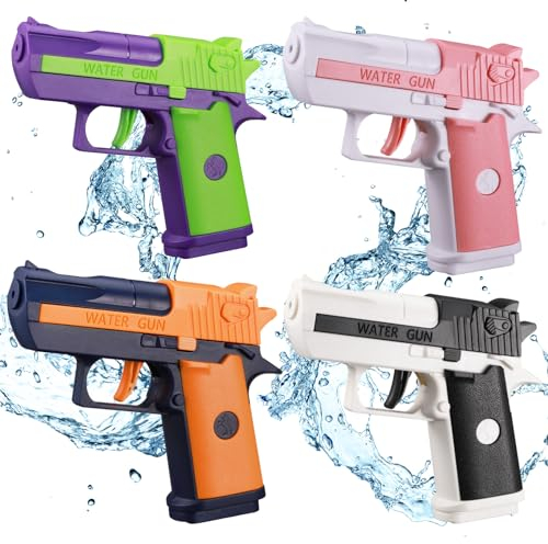4 Stück Wasserpistole Kinder,Kühles Wasserpistole Klein, Lustige Mini Wasserpistole Pool Strandspielzeug Kinder Wasserpistole Kinder ab 3 4 Jahre, Auslaufsicherer Wasserspritzpistole Kinder