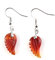 HAODUOO Natürliche geschnitzte Engelsflügel Kristallquarz Achat baumeln Haken Tropfen Stein Frauen Mädchen Ohrringe, Feuer der Opal(Red Agate)