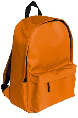 Mr. Gadgets Rucksack für Schule und Freizeit – mit Fronttasche mit Reißverschluss, gepolsterter Rückenlehne und Tragegriff. Maße: 41 x 28 x 18 cm. Fassungsvermögen: 16 Liter, Orange