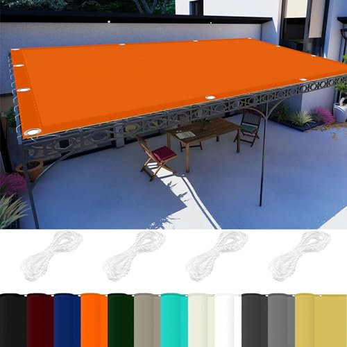 Tenda da Sole per Esterno 2 x 3 m 98% Protezione UV Impermeabile Rettangolare Poliestere per Giardino, Balcone, Piscina, Arancione