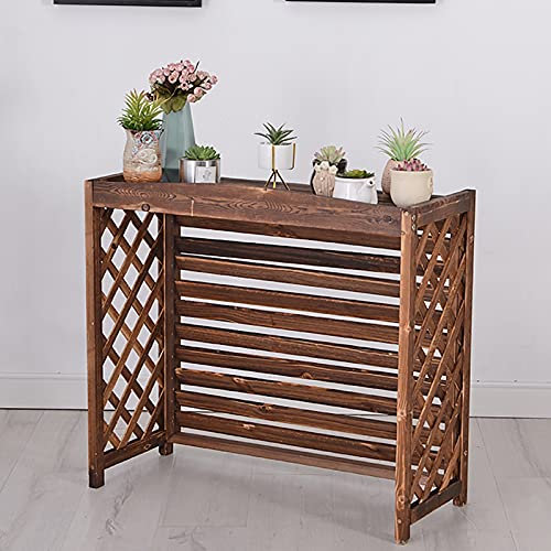 Garden Corner Flower Stand, Balcony Plant Display Holder, Wooden Outdoor Hidden Air Conditioner Units Fences Screen, Easy to Install (100×43×94cm)