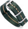 twg Premium NATO 3.0 Strap - 20mm Nylon-Uhrenarmband - G10-Uhrband mit Edelstahl-Schließe für Damen und Herren - Grün-Gold