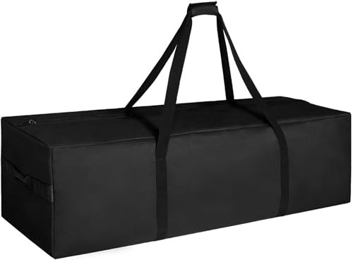 INFANZIA 334L Sporttasche, Extra Große Aufbewahrungstasche mit Verbessertem Reißverschluss, Tragetasche mit Großer Kapazität für Kleidung, Umzug, Stark und Wasserdicht, 152x51x43 cm, Schwarz