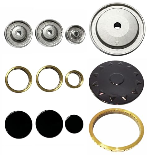 Franke - Kit 4 bruciatori completi di anelli e piattelli spartifiamma 3 fuochi + fuoco Ultrarapido per cucina piano cottura 4 fuochi - Made in Italy - FR08